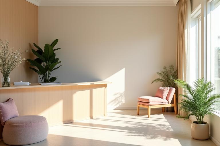 Intérieur serein et élégant de l'établissement Éveil du Lotus